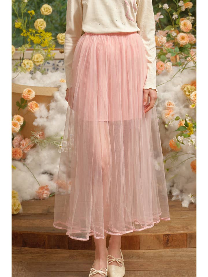 ROSIE POSIE - Vendita all'ingrosso Gonna - Donna - RP2700 - Gonna Maxi Trasparente Rosa Cipria4