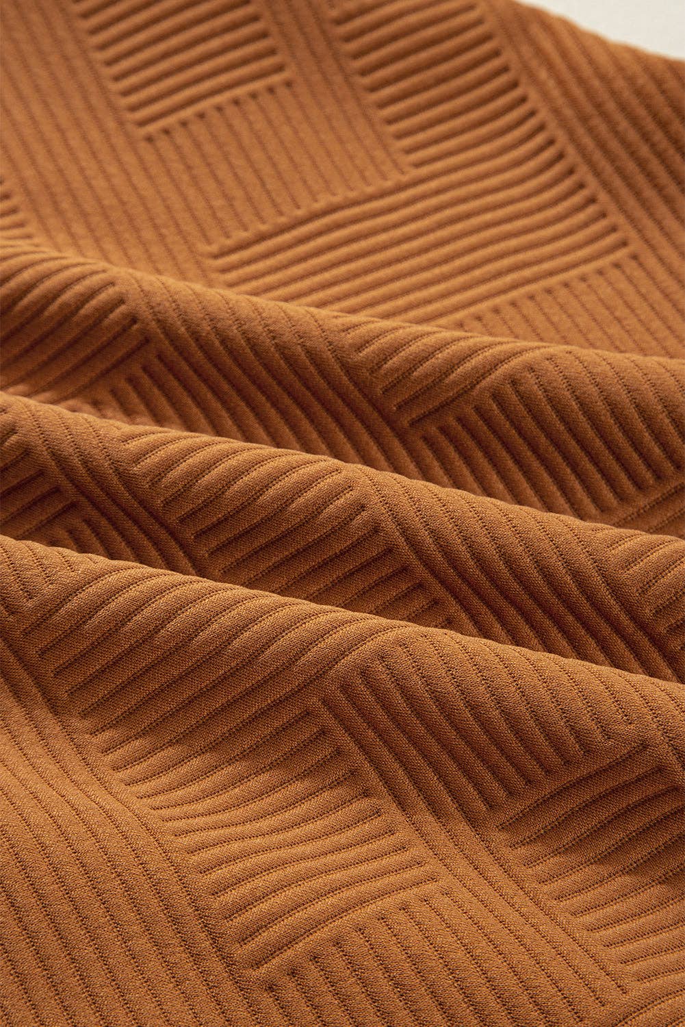 Desert Gold Textured Quarter Zip Collar 3/4 Sleeve Mini Dress for wholesale on Faire6