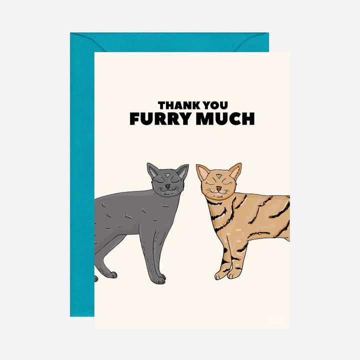 Thank You Furry Much Card for wholesale by Pearl Ivy