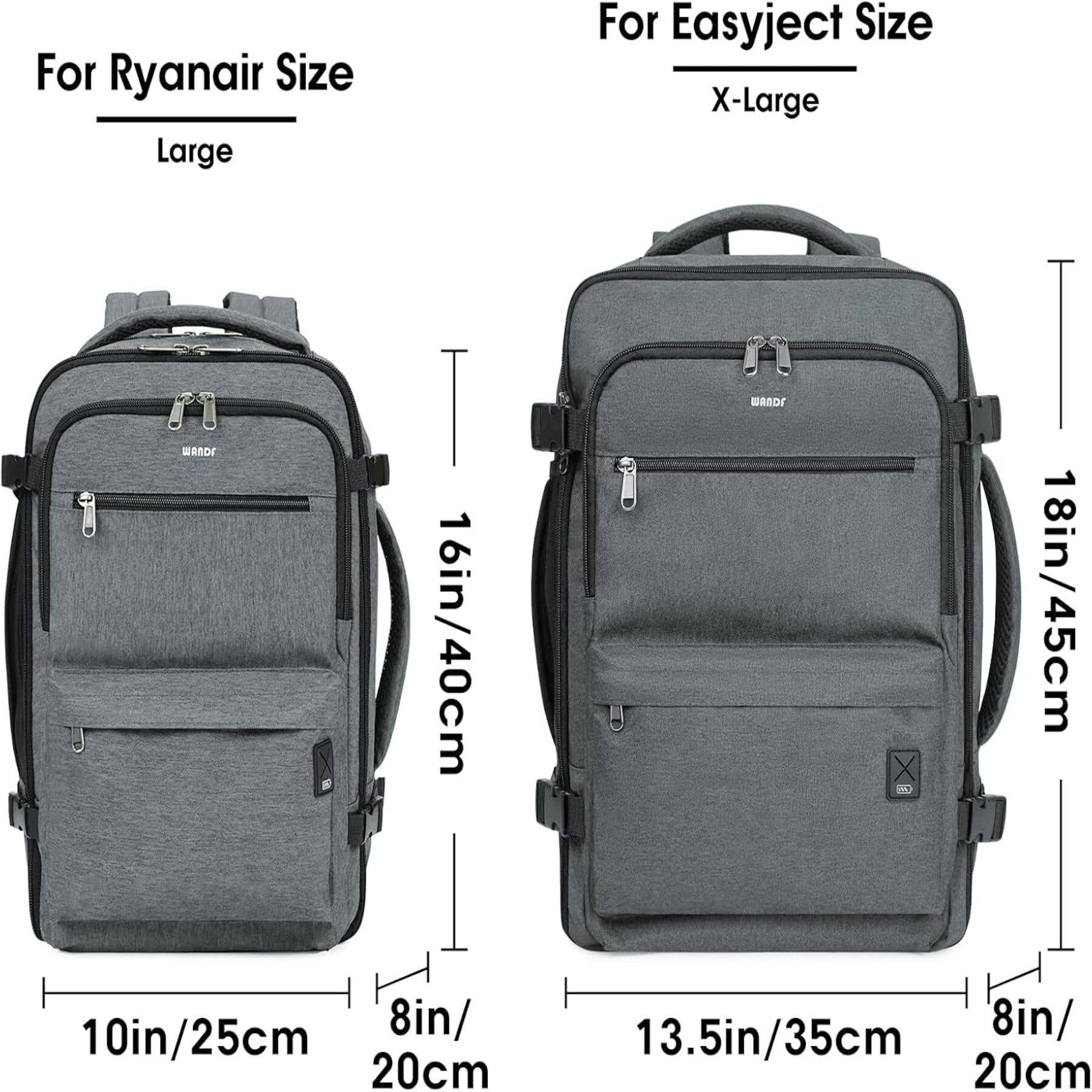 wandf - Wholesale Backpack - Unisex - WANDF Ryanair Underseat Backpack - Wet Pocket, 17"Laptop 14