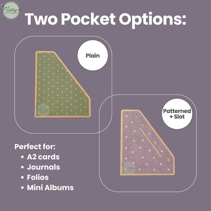 Matty's Crafting Joy - Wholesale Scrapbook - Patterned Journal Pocket Die, Set of 32