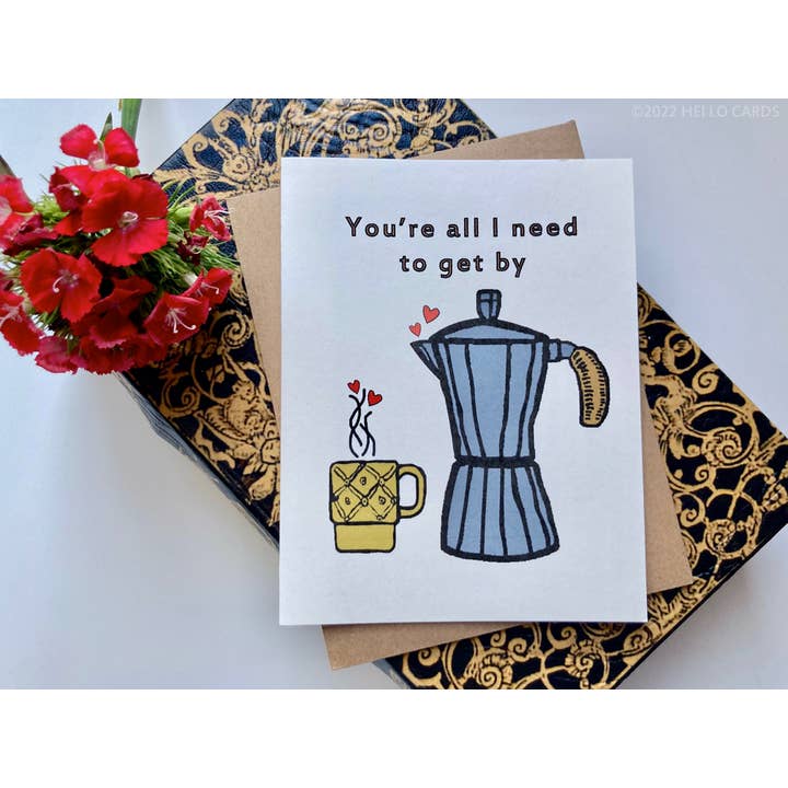 ”Allt jag behöver” Kaffe Kärlek/Alla hjärtans kort för wholesale av HEI LO CARDS