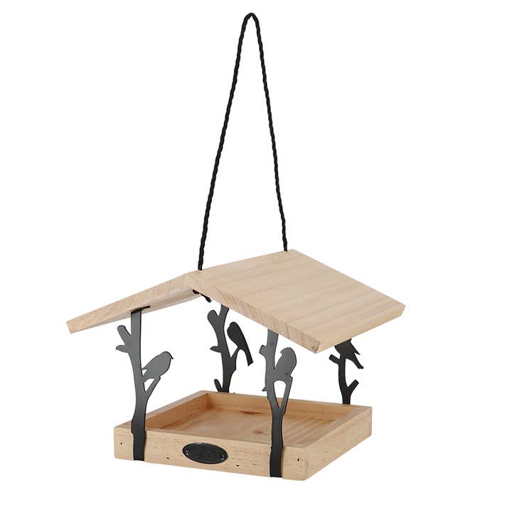 Chiffchaff Hanging Bird Table, Wood for wholesale by Esschert Design USA