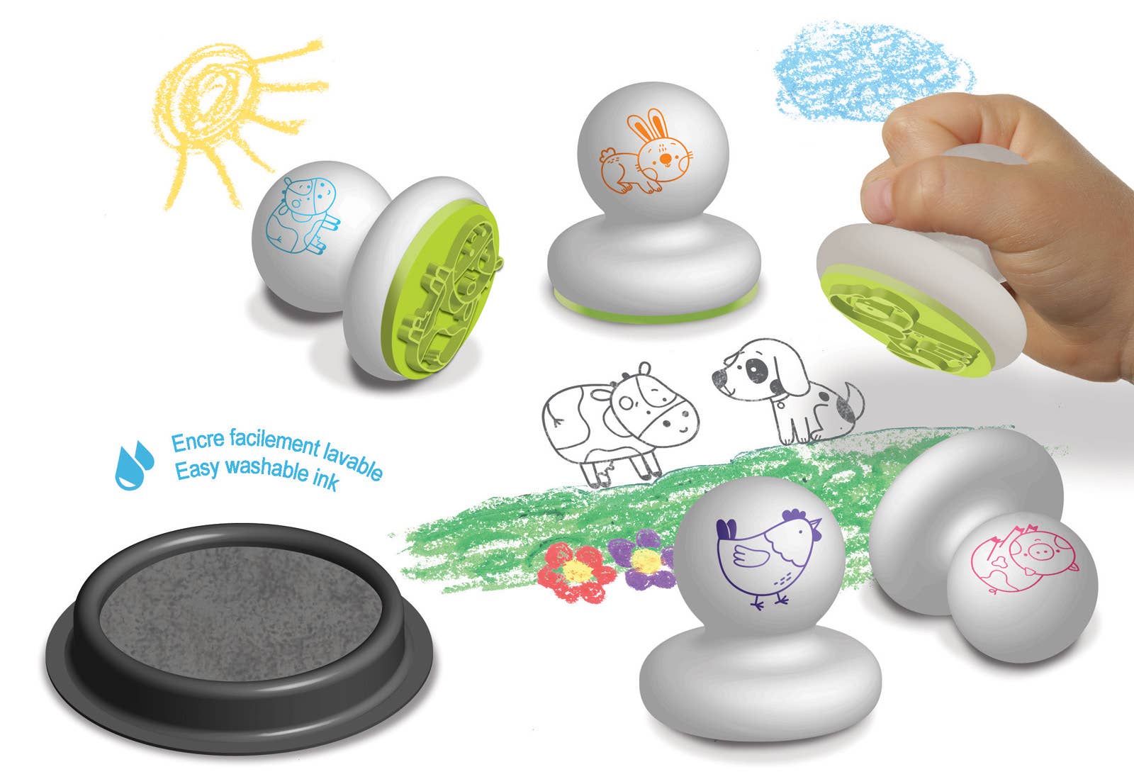 Créa Lign' - Wholesale Rubber/Decorative Stamp - Kids & Baby - My first “Farm Animals” stamps1