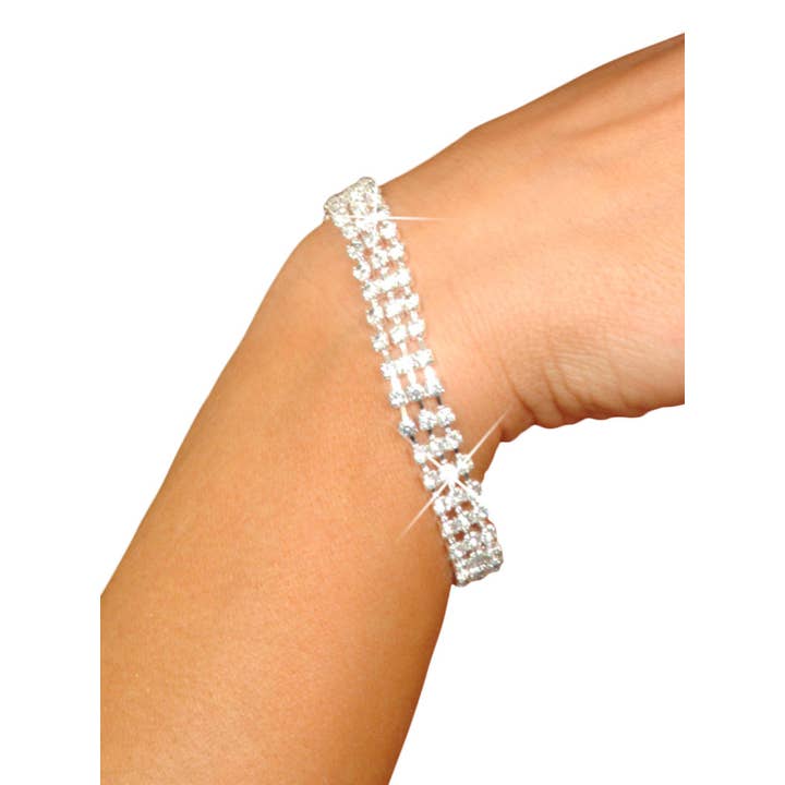 632 - 3 Row Bracelet - Silver for wholesale by Western Fashion