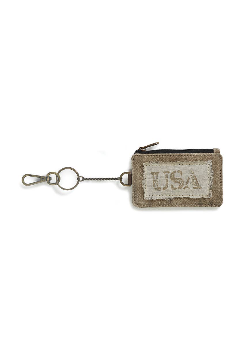 Mona B. - Wholesale Pouch - Women's - Atlas Up-Cycled Canvas ID Pouch with Keychain1