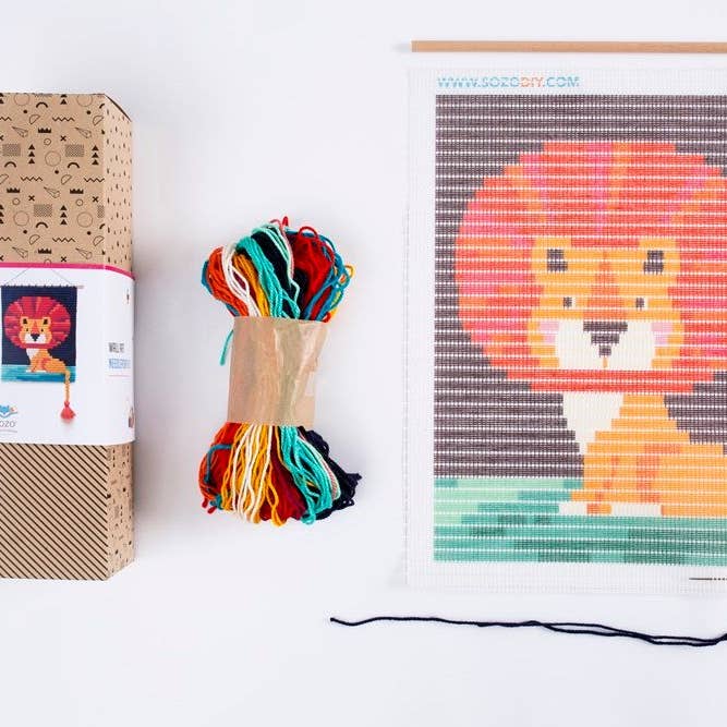 SOZO DIY – wholesale DIY craft kit – SOZO DIY - Lion Wall Art Embroidery Kit1