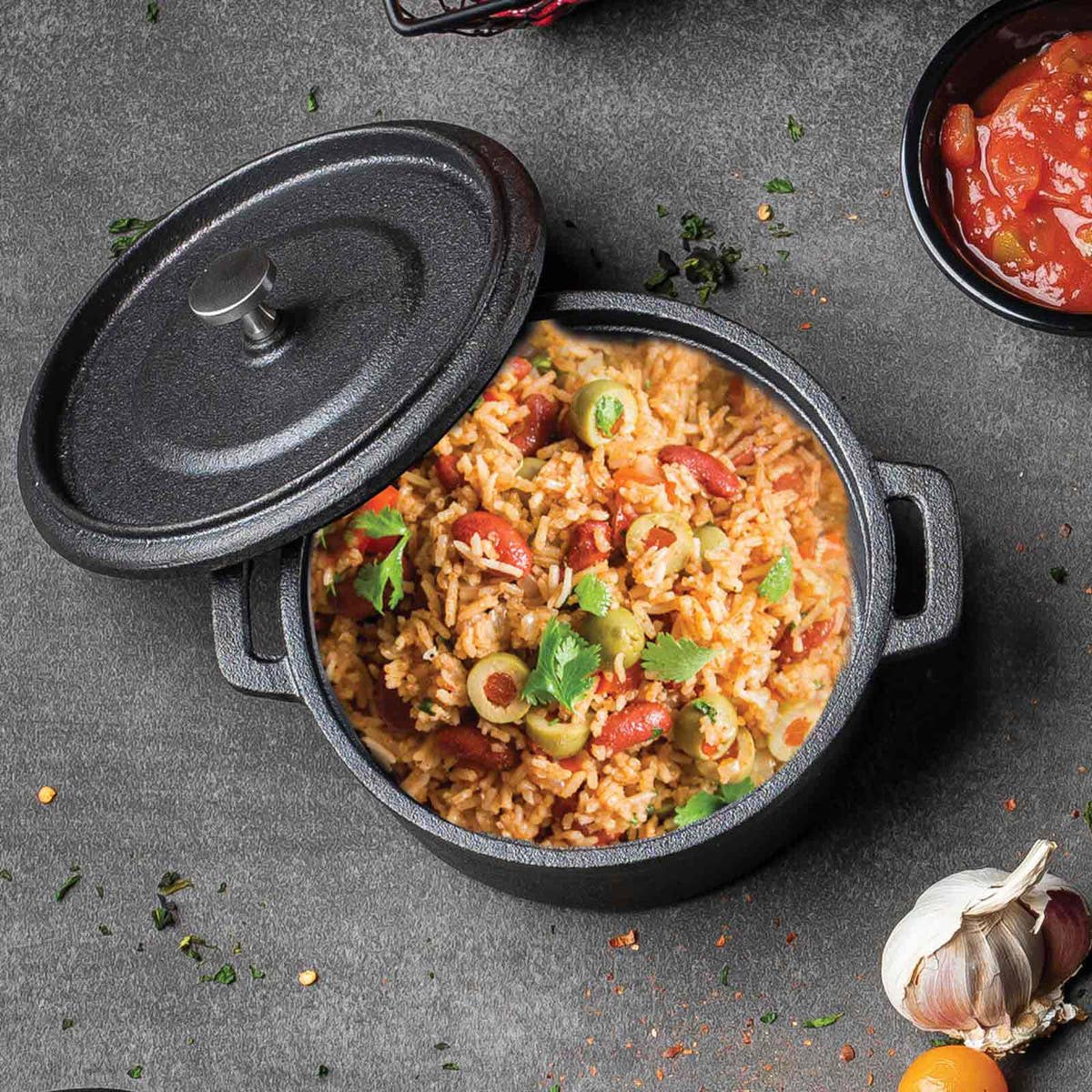 TableCraft Products Company - Wholesale Cooking Pot - 16 oz Cocotte with Lid, Cast Iron1