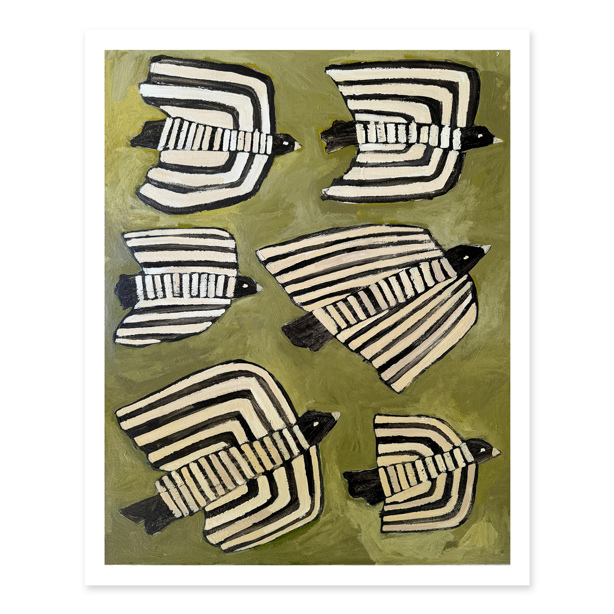 ALEX'S - Wholesale Art Print - Six Striped Birds Print1