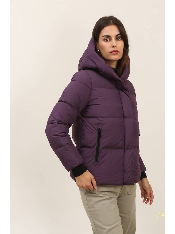 Attrait Paris - Wholesale Puffer Jacket - Women's - Short hooded jacket with side edges23
