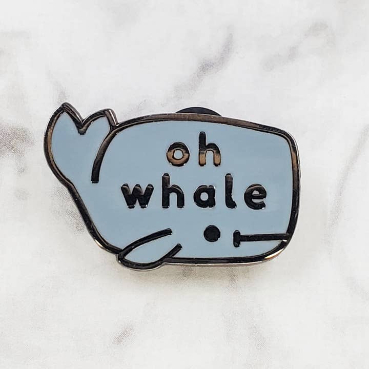Opalescent Eel Illustration & Design – wholesale Lapel pin/button – 'Oh Whale' Punny Enamel Pin4