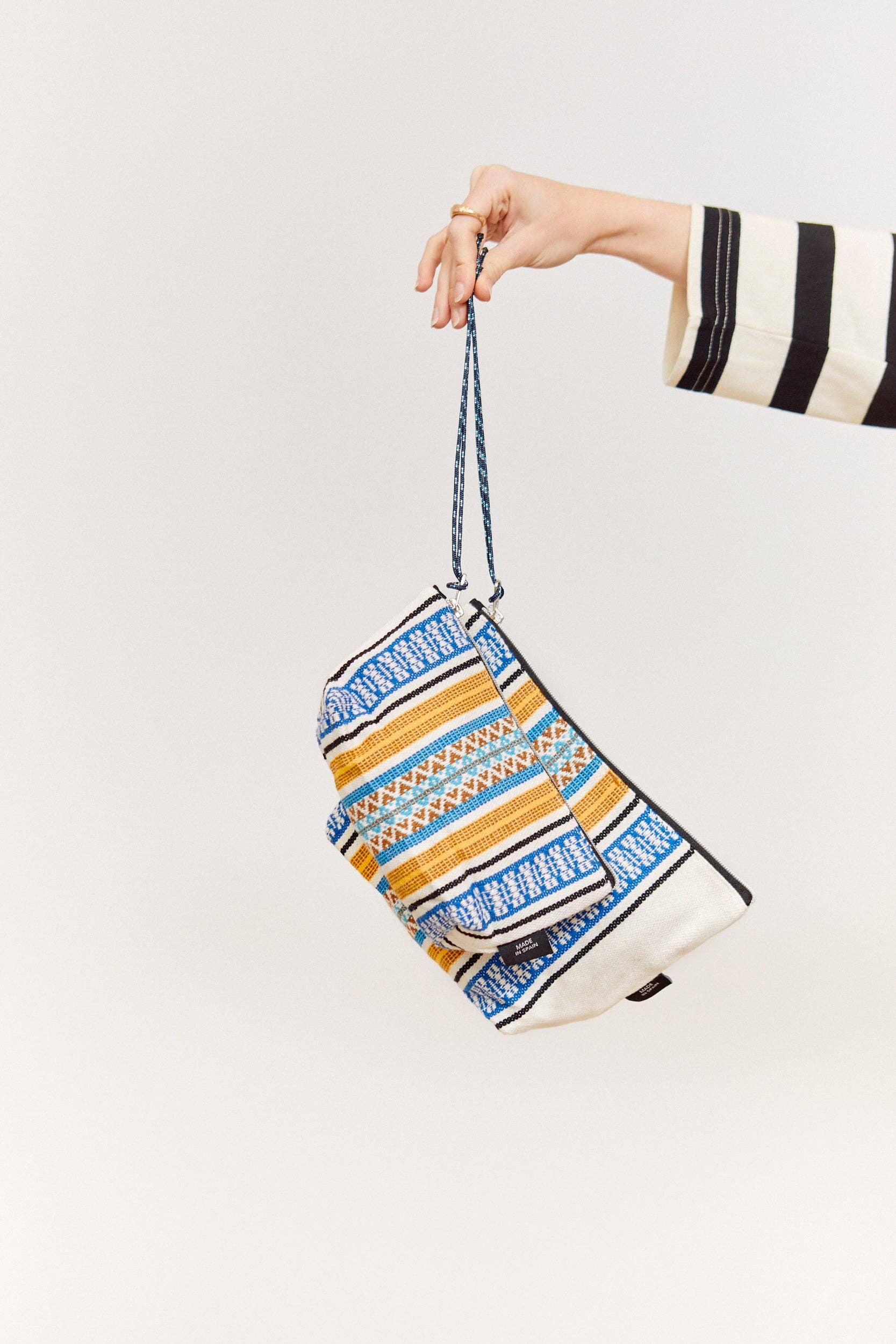 Eturel Madrid – Bolsa de higiene pessoal - Mulher por atacado – Necessaire Morellano azul tecido1