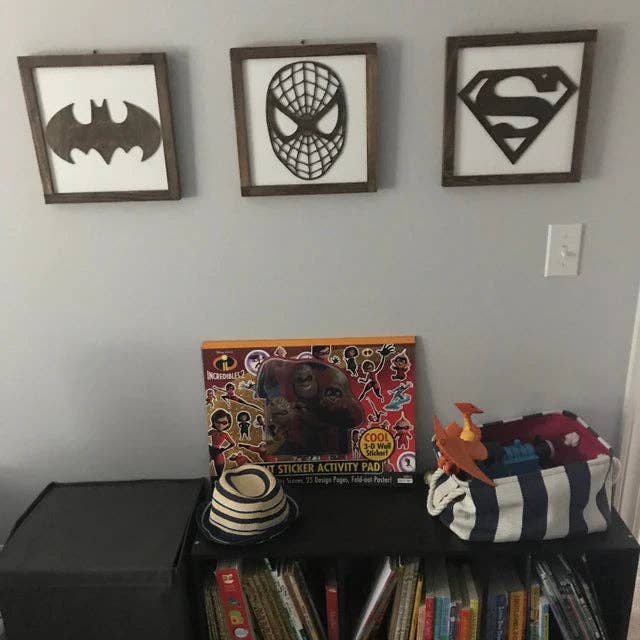 Nail and Hook Laser Cut Home Decor - Wholesale Sign - Superhero Wall Art  | 11x11 inch Wood Sign26