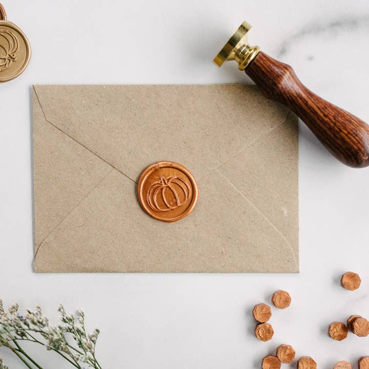 Modern Legacy Paper Company – Carimbo de borracha/decorativo por atacado – Kit de selo de cera de abóbora