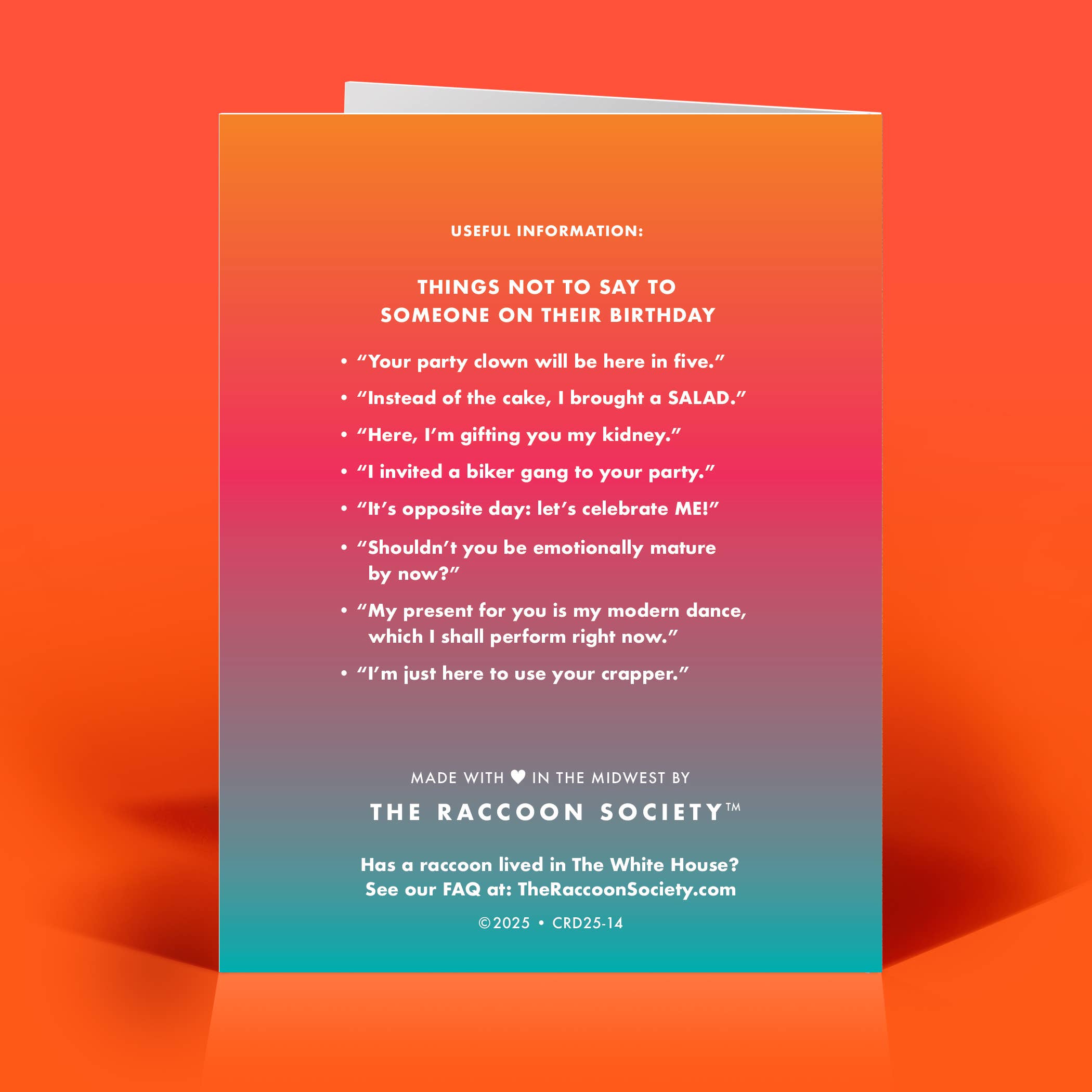 The Raccoon Society - Vendita all'ingrosso Biglietti di auguri - Biglietto di Compleanno con Spogliarellista Maschile1