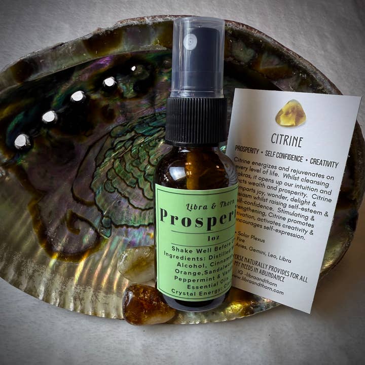 Prosperity- Crystal Infused Aromatherapy Intention Spray for wholesale by Two Deserts