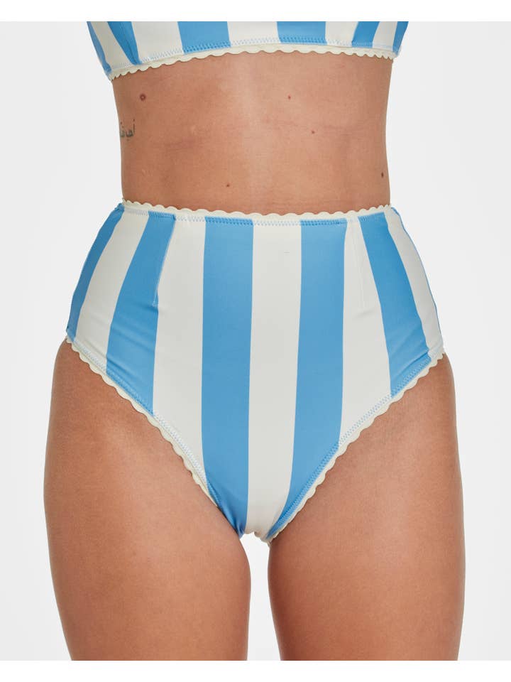 Hammies - Wholesale Two Piece Swimsuit - Women's - Cabana Stripe Bikini (Blue Poppy)4