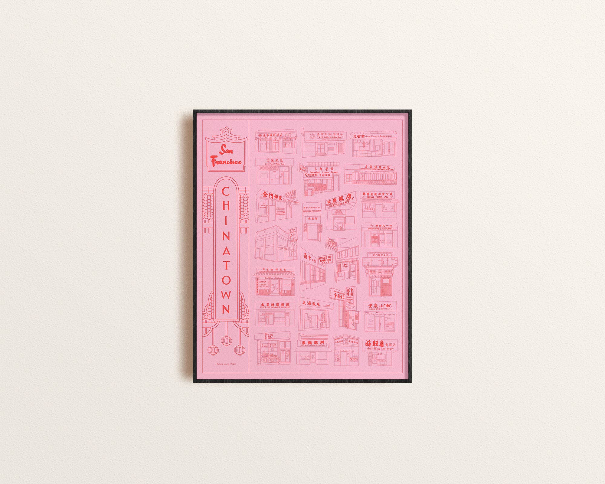 Felicia Liang - Wholesale Art Print - San Francisco Chinatown Risograph Print3
