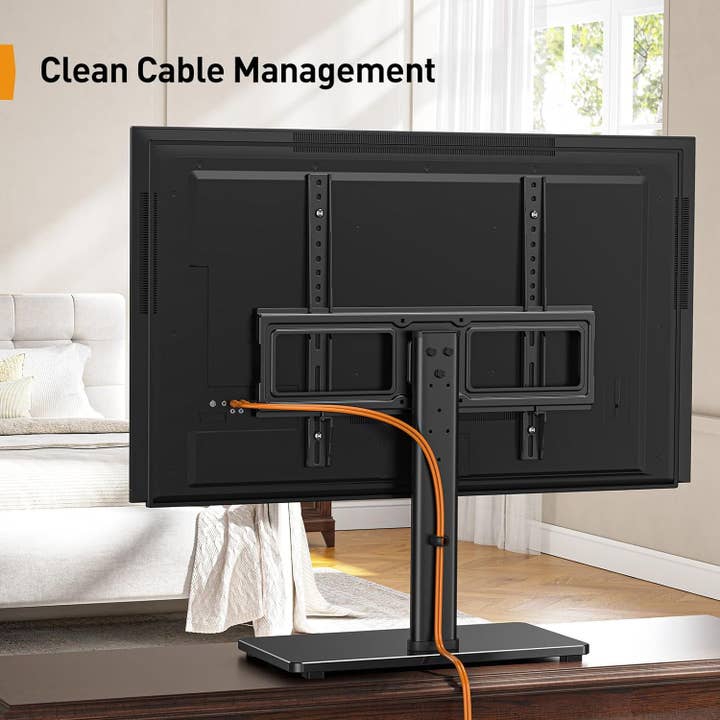 ShipItFurniture - Wholesale Console Table - Tabletop TV Stand, Universal TV Stand for 23–60 Inch LCD/LED/OLED Tvs, Height-Adjustable TV Stand with Tempered Glass Base & Cable Management, VESA 400X400Mm, PGTVS026