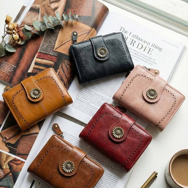 MiMi Wholesale - Wholesale Wallet - Women's - YX25766-6 Lena Vegan Leather Laser Cut Out Detail Wallet1