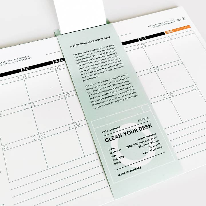 thie studios - Wholesale Planner - clean your desk – modern eco-friendly weekly planner notepad