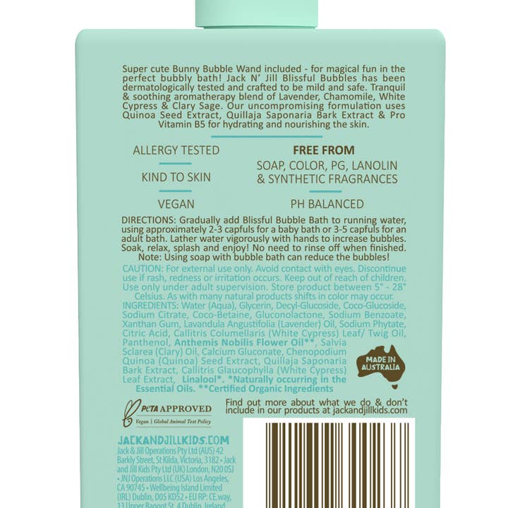 Jack N' Jill Kids - Wholesale Bubble Bath - Bubble Bath with Bubble Wand - Natural 300mL