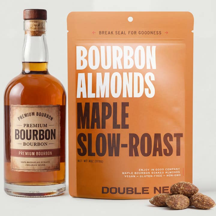 Double Neat - Wholesale Nuts - Candied Almonds Bourbon Maple | Roasted Nut Snacks