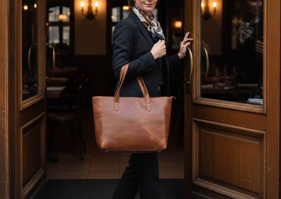 Alta Quero - Wholesale Tote bag – Women's - Lumin Tan Genuine Leather Tote Bag