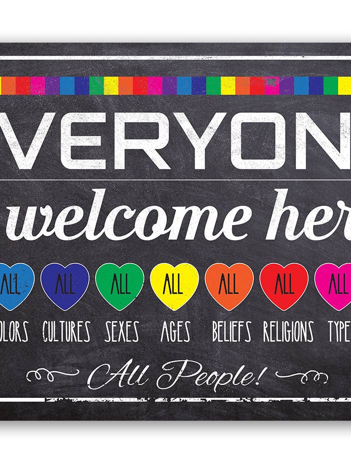 Welcome Sign | Welcome Everyone Rainbow for wholesale by Lone Star Art Metal Signs