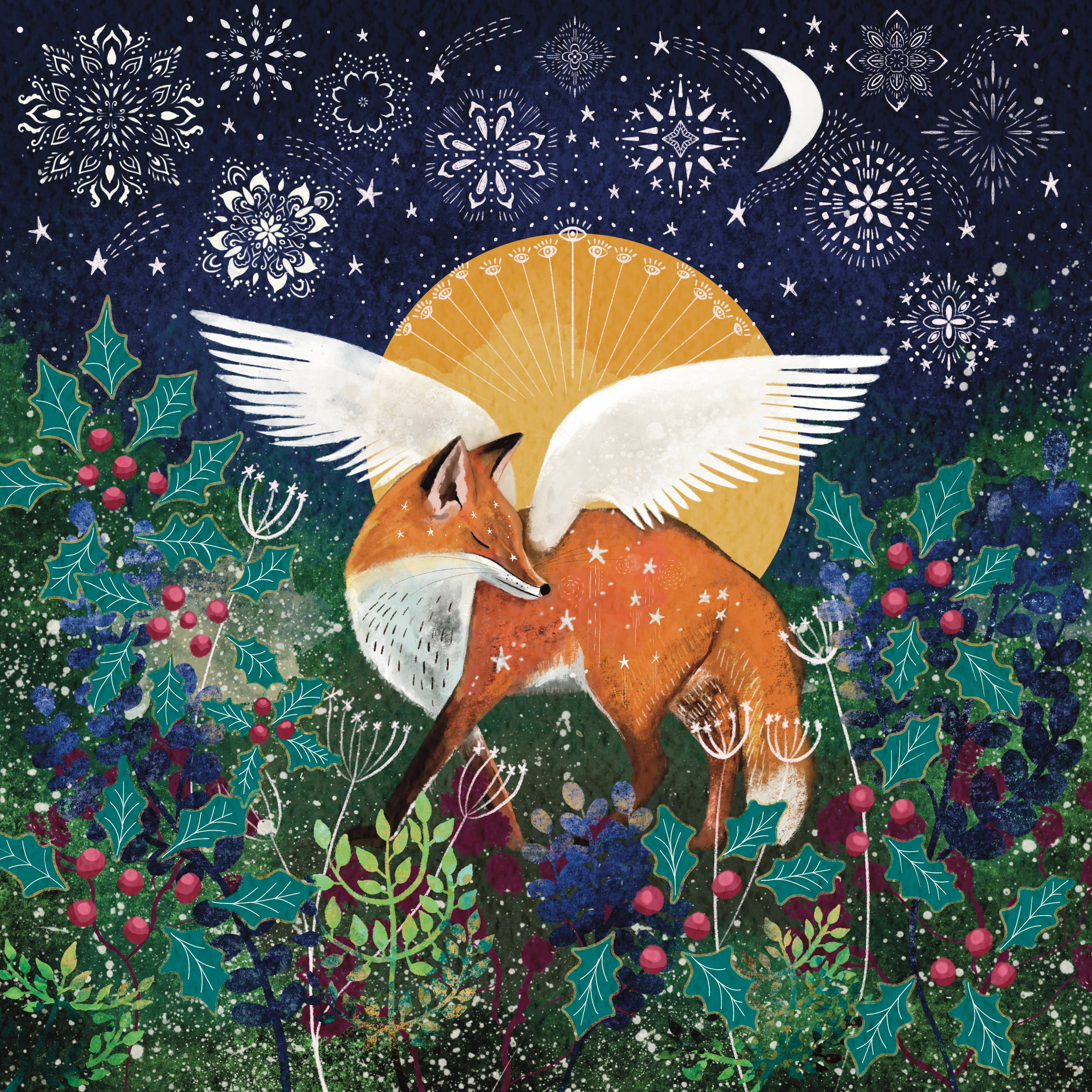 Glitter and Earth - Wholesale Season's Greetings Card - Angel fox2