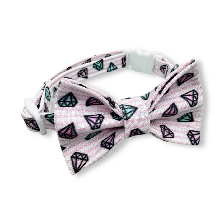Aloha Ellie & Co. - Wholesale Pet collar – Cat - Diamonds Adjustable Breakaway Cat Collar & Bow Tie