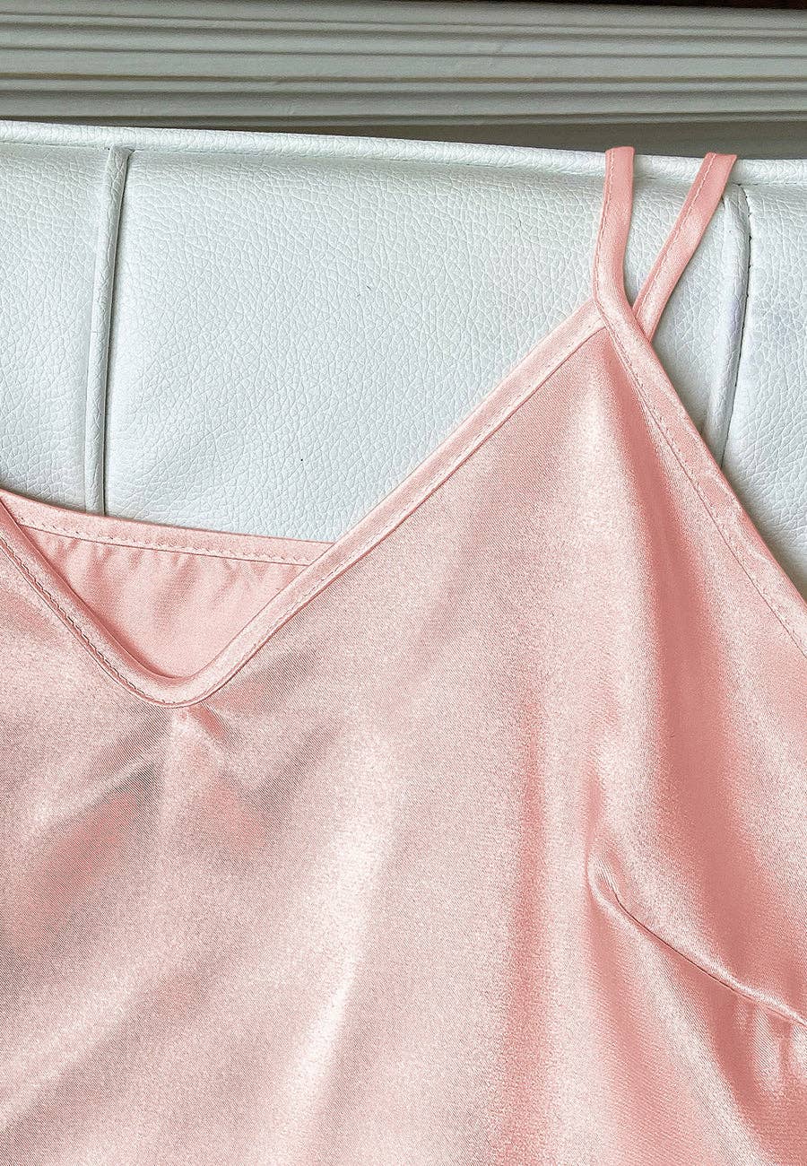 Anna Kaci Wholesale - Wholesale Lounge Set - Women's - Satin Tank and Ruffle Hem Shorts23