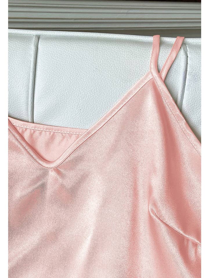 Anna Kaci Wholesale - Wholesale Lounge Set - Women's - Satin Tank and Ruffle Hem Shorts23