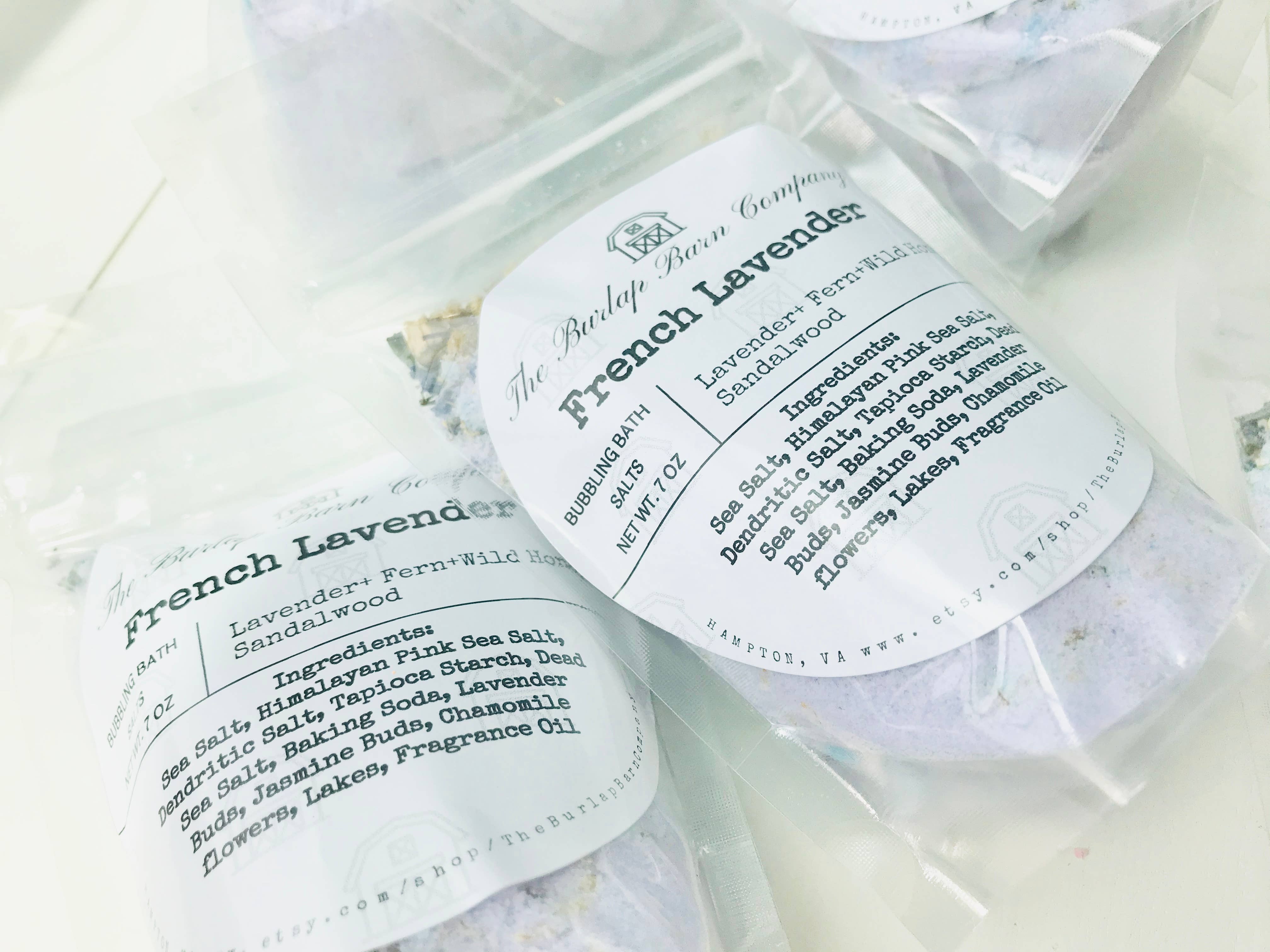 The Burlap Barn Company - Vente Sel de bain - Sels de bain bouillonnants à la lavande française3