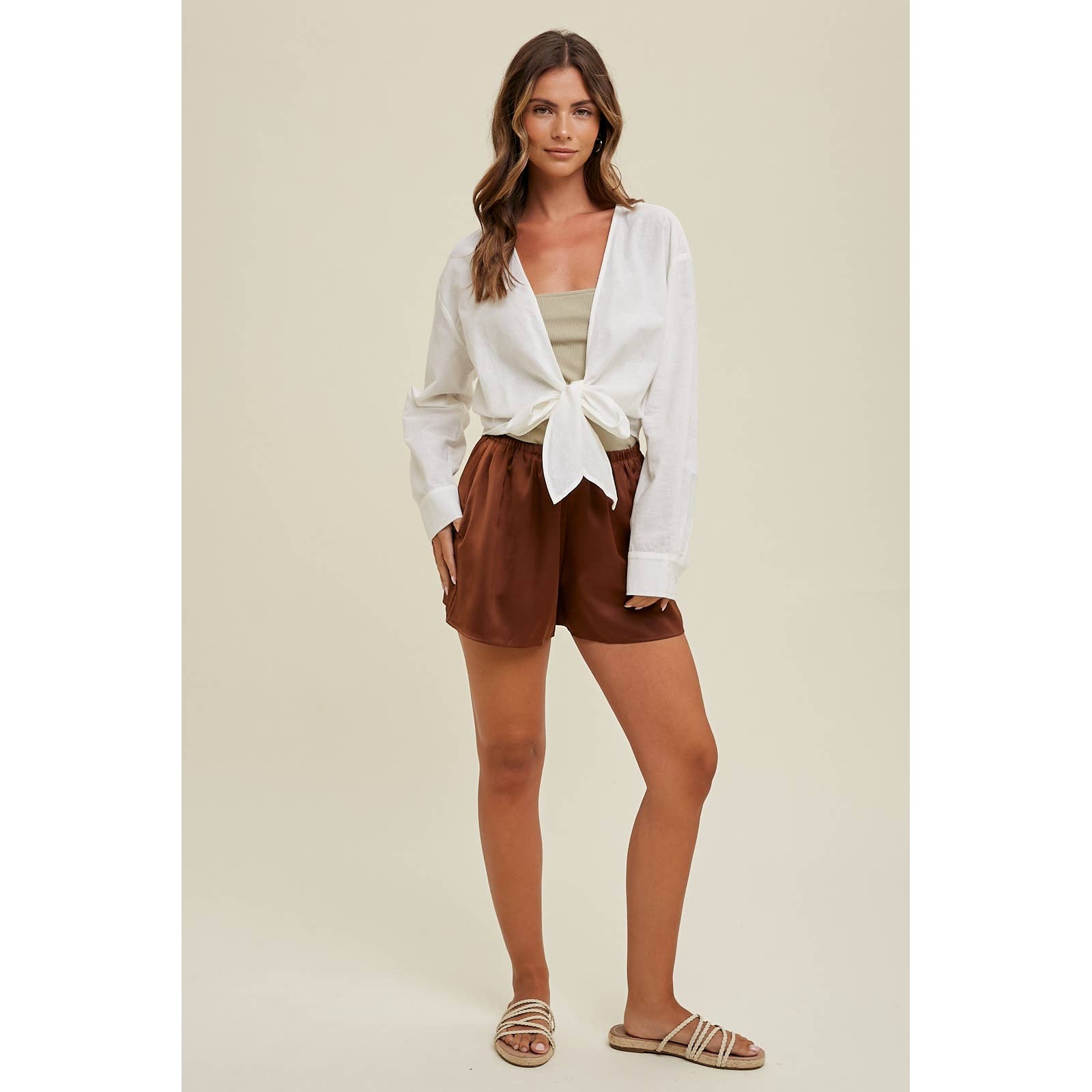 Wishlist Apparel – wholesale Cardigan – Women’s – COTTON SELF TIE CARDIGAN WITH CUFF DETAIL / WL24-85255