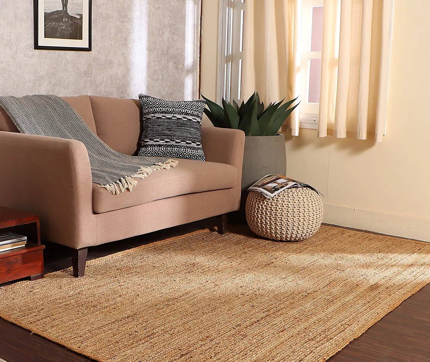 REDEARTH Round Pouf (19.5" x 19.5" x 14") - Ivory for wholesale on Faire8