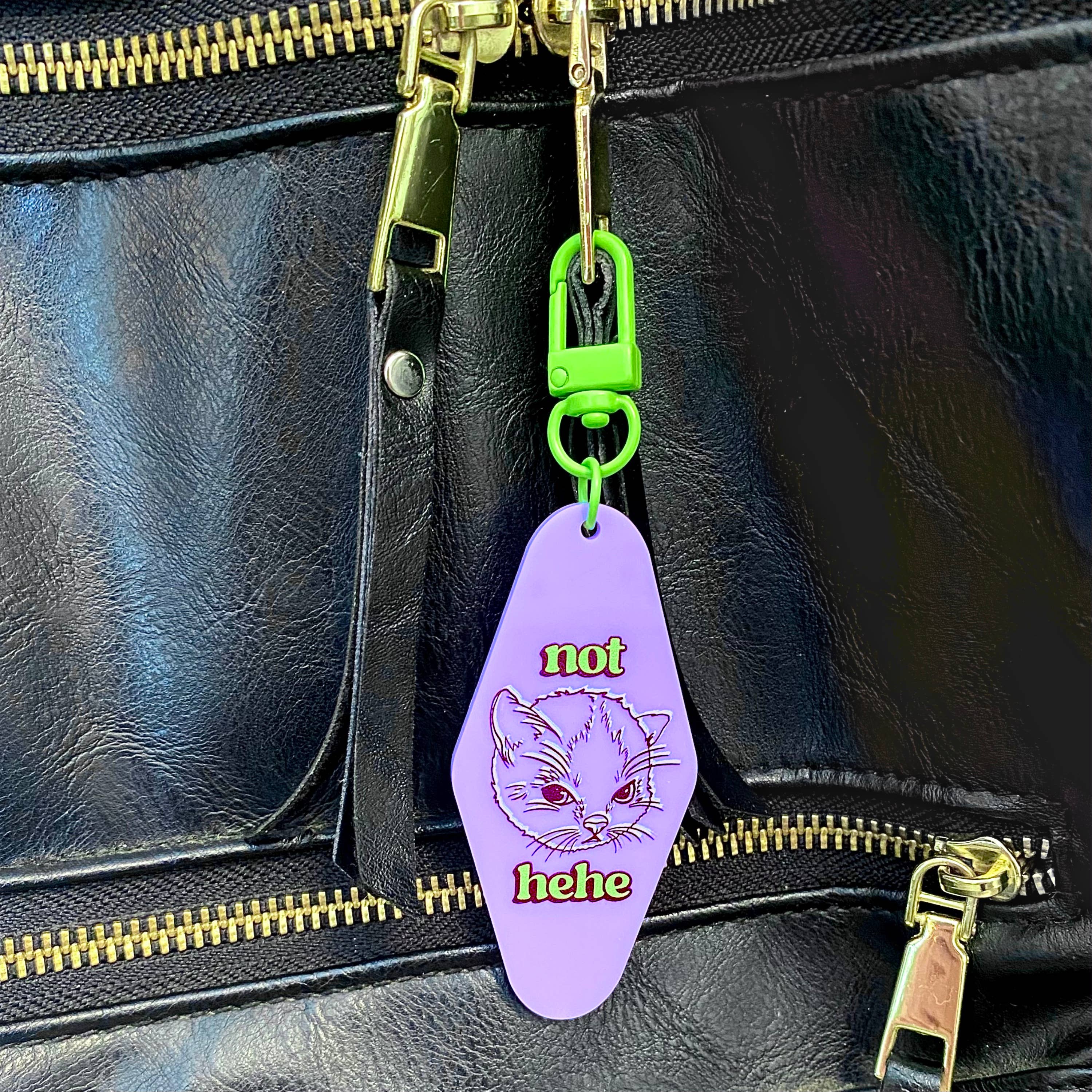 Trainer Hal’s Item Shop - Wholesale Keychain - Unisex - Hehe Cat Meme Keychain - Cute 2000s Weird Webcore Charm2