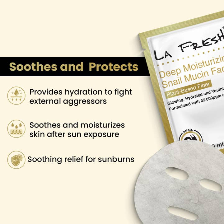 LA Fresh - Wholesale Face & Body Wipes - LA Fresh Snail Mucin Deep Moisturizing Face Mask2