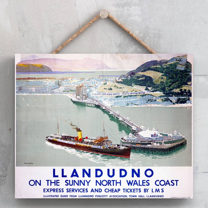 Vivid Squid Wholesale - Wholesale Art Print - P0113 - Llandudno Sunny North Wales Original National Railwa