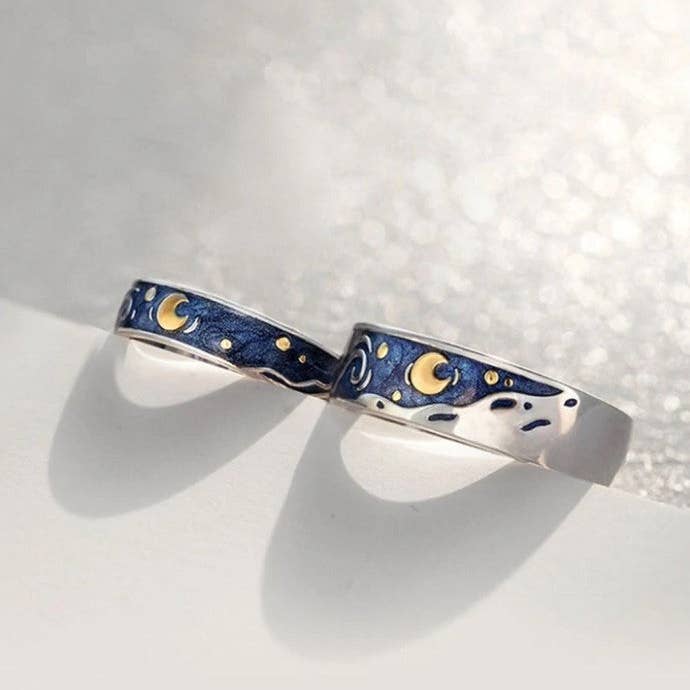 Ashlen - Wholesale Band/Stacked Ring - STARRY NIGHT RING SET (ADJUSTABLE)3