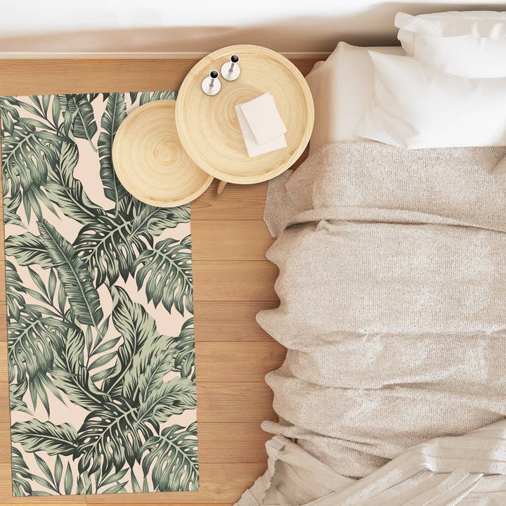 Tapis vinyle PALMERAIE Céladon pour la vente par Le Grand Cirque