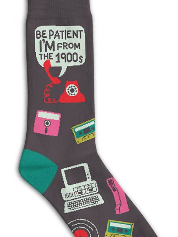 Funatic - About Face Designs - Nice Enough Merch Co - Wholesale Socks - Unisex - Be Patient I'm From The 1900s Socks0