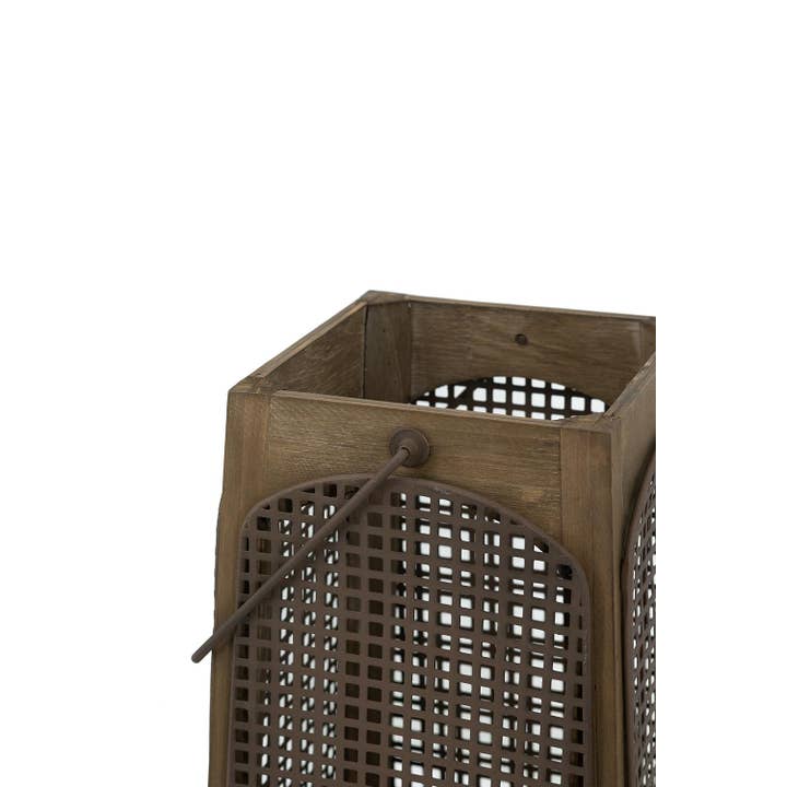 A&B Home Group Inc. - Wholesale Lantern - S/2 Weathered Brown Lanterns with Arched Legs 29.5"/17.5"4