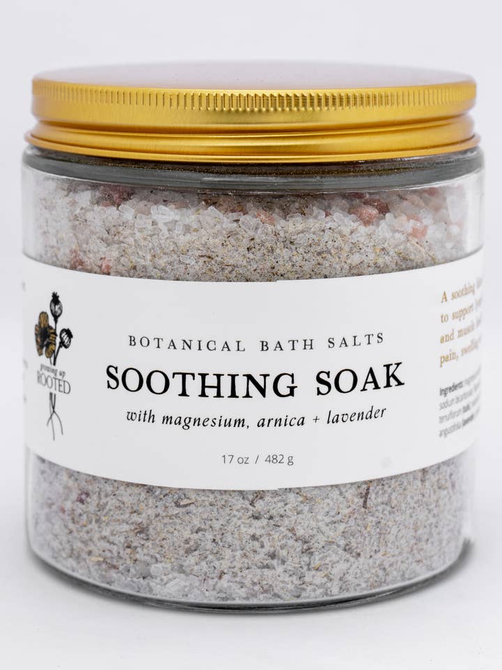 Soothing Soak Bath Salts | Relaxation & Muscle Relief for wholesale by Growing Up Rooted