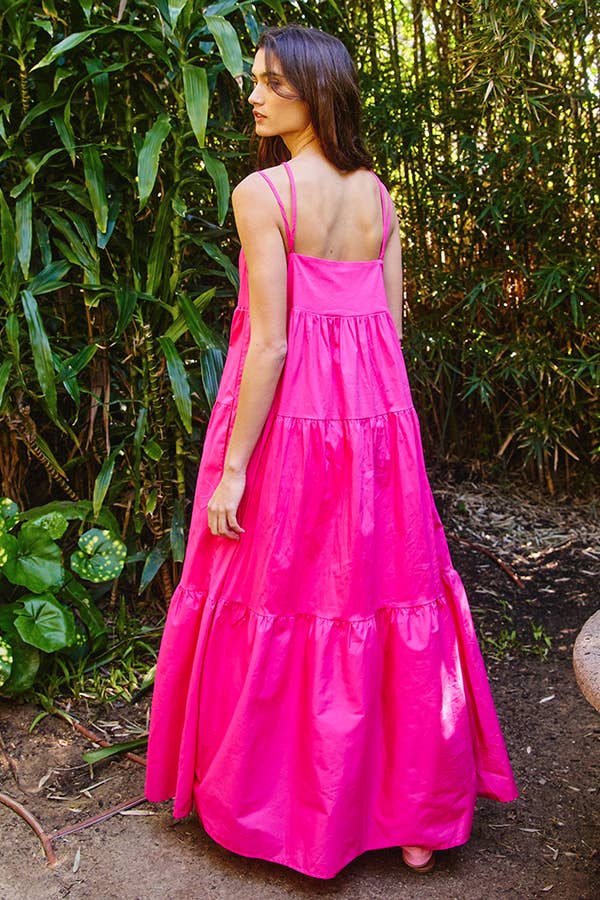 BUCKETLIST INC - Wholesale Dress - Women's - D4070 -Strappy Tiered Poplin Maxi Dress29