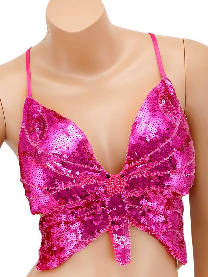 SEQUIN BUTTERFLY BRALETTE ICM1003-3 for wholesale by anbfashion