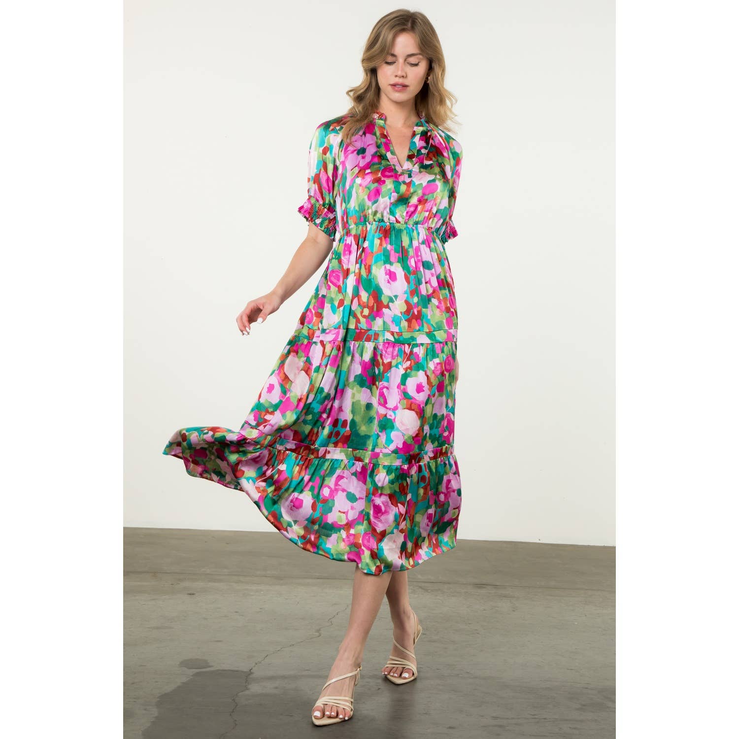 LILA Kortärmad flerfärgad klänning för wholesale på Faire5