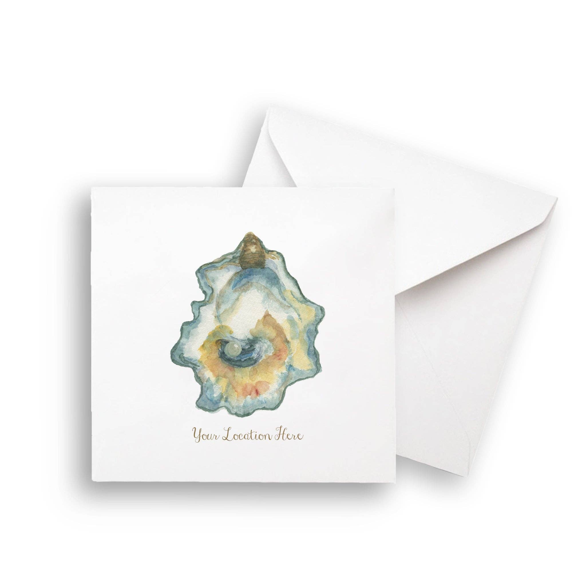 French Graffiti - Wholesale Tea Towel - Watercolor Oyster with Location5