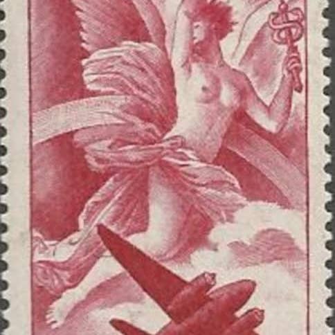 Postage Stamp Jewelry - Vente Colliers à pendentif - 1946 Iris, messagère des dieux - Timbre de France - Bijoux de timbres-poste - Collier de timbres-poste vintage - Bronze antique