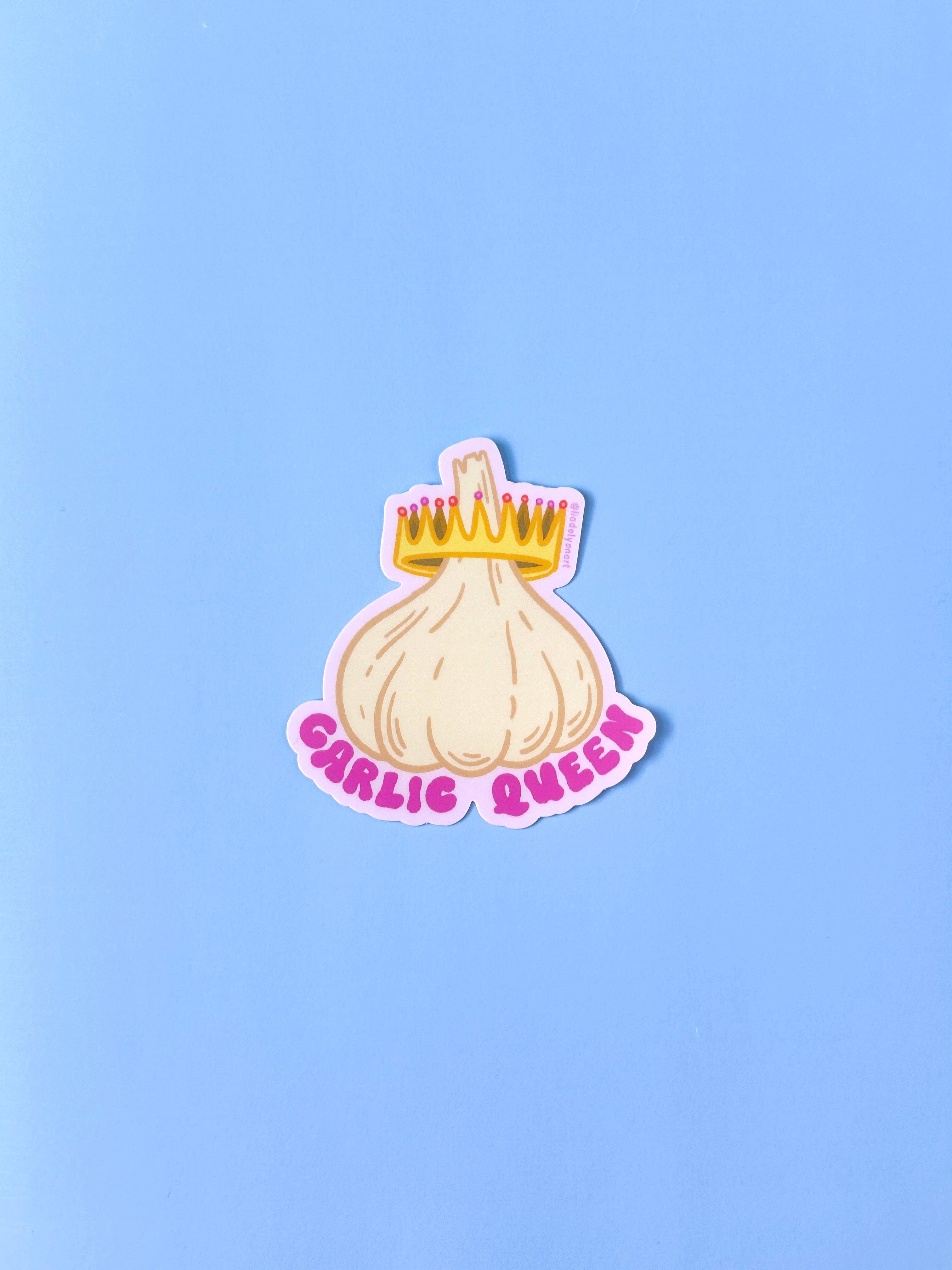 liadelyonart - Wholesale Sticker - Garlic Queen Vinyl Sticker, 3x2.85 in.3
